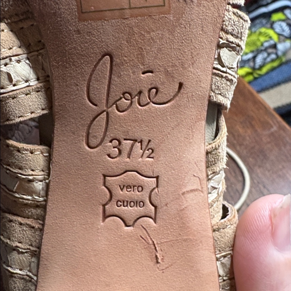Joie Remy Caged Gladiator Lace-Up Heels - Nude/Tan Leather - Size 37.5 - Picture 11 of 11